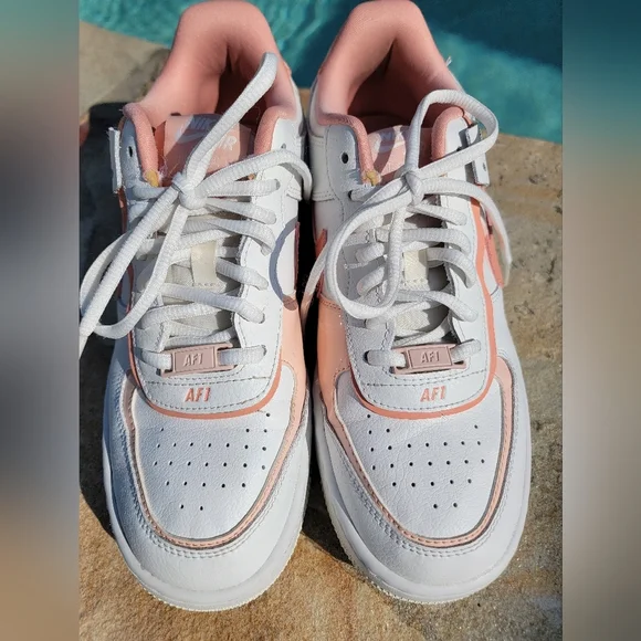 Nike Womens Air Force 1 Shadow In Washed Coral Size 8 - Picture 9 of 13